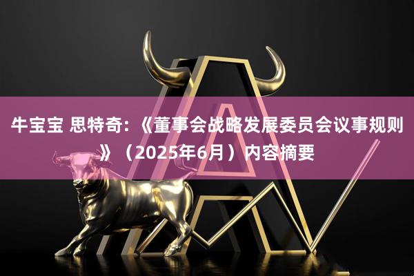 牛宝宝 思特奇: 《董事会战略发展委员会议事规则》（2025年6月）内容摘要