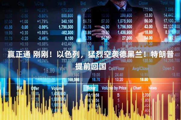 赢正通 刚刚！以色列，猛烈空袭德黑兰！特朗普提前回国