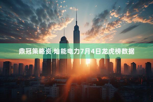 鼎冠策略资 灿能电力7月4日龙虎榜数据